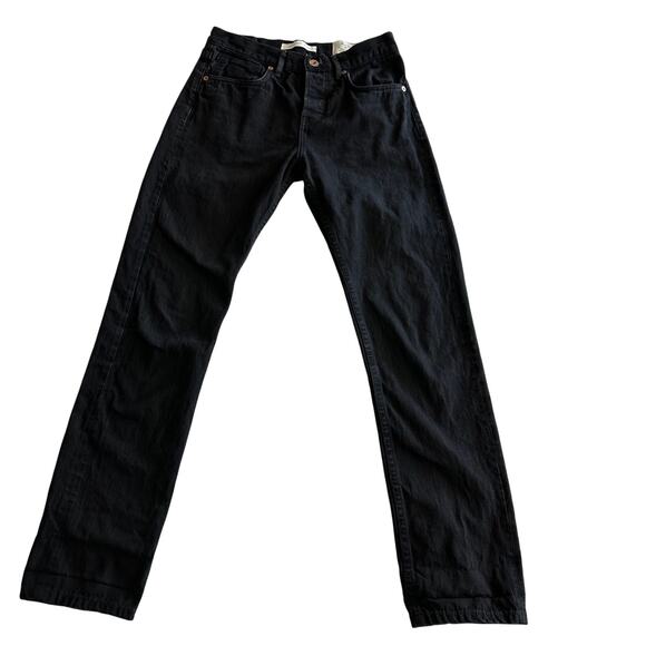 Billy Reid MSL - ALA USA Made Selvedge Button Fly Black Jeans wmn 25 waist - Picture 1 of 9